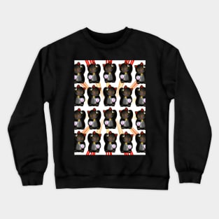 Lucky cat, black maneki, pattern Crewneck Sweatshirt